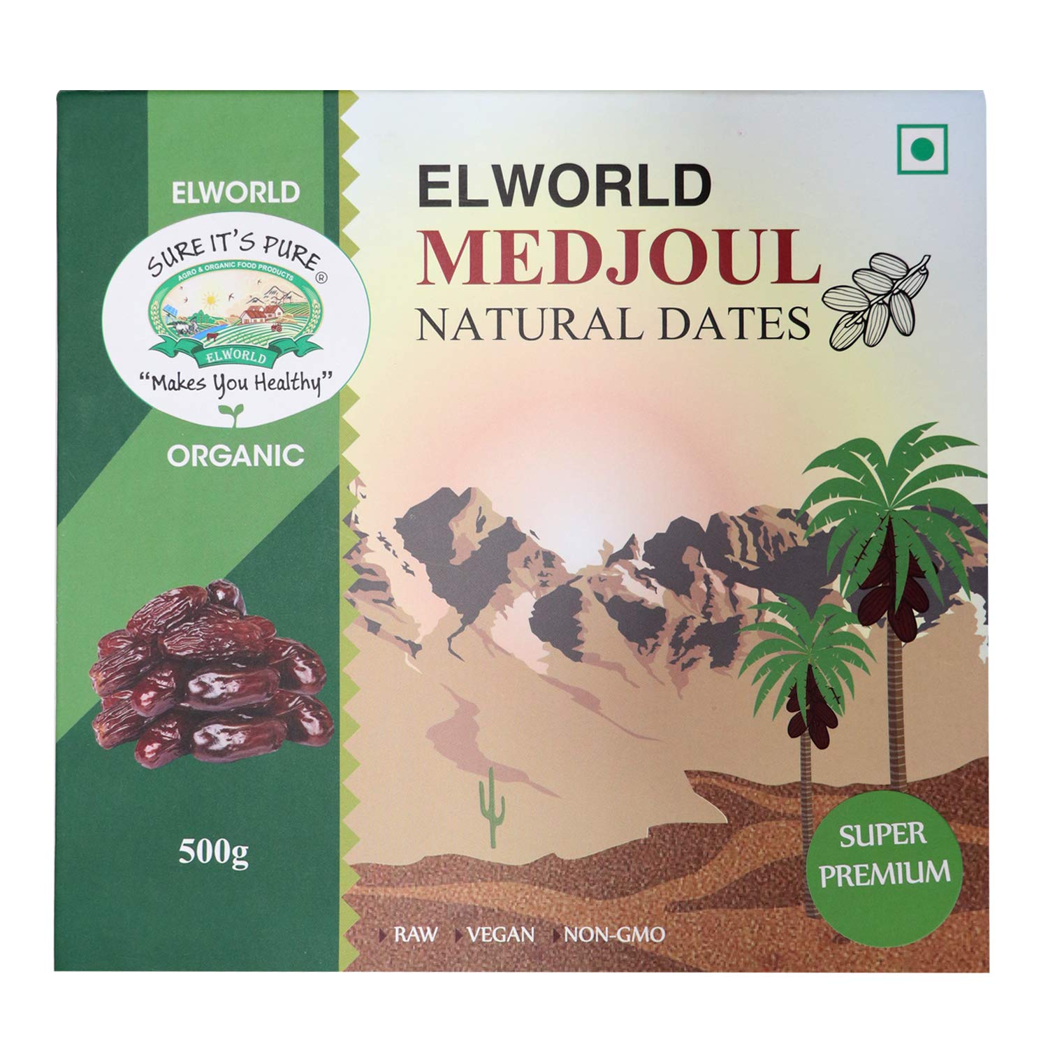 Dates | Medjoul Dates – Natural - Elworld Organic – 500gm