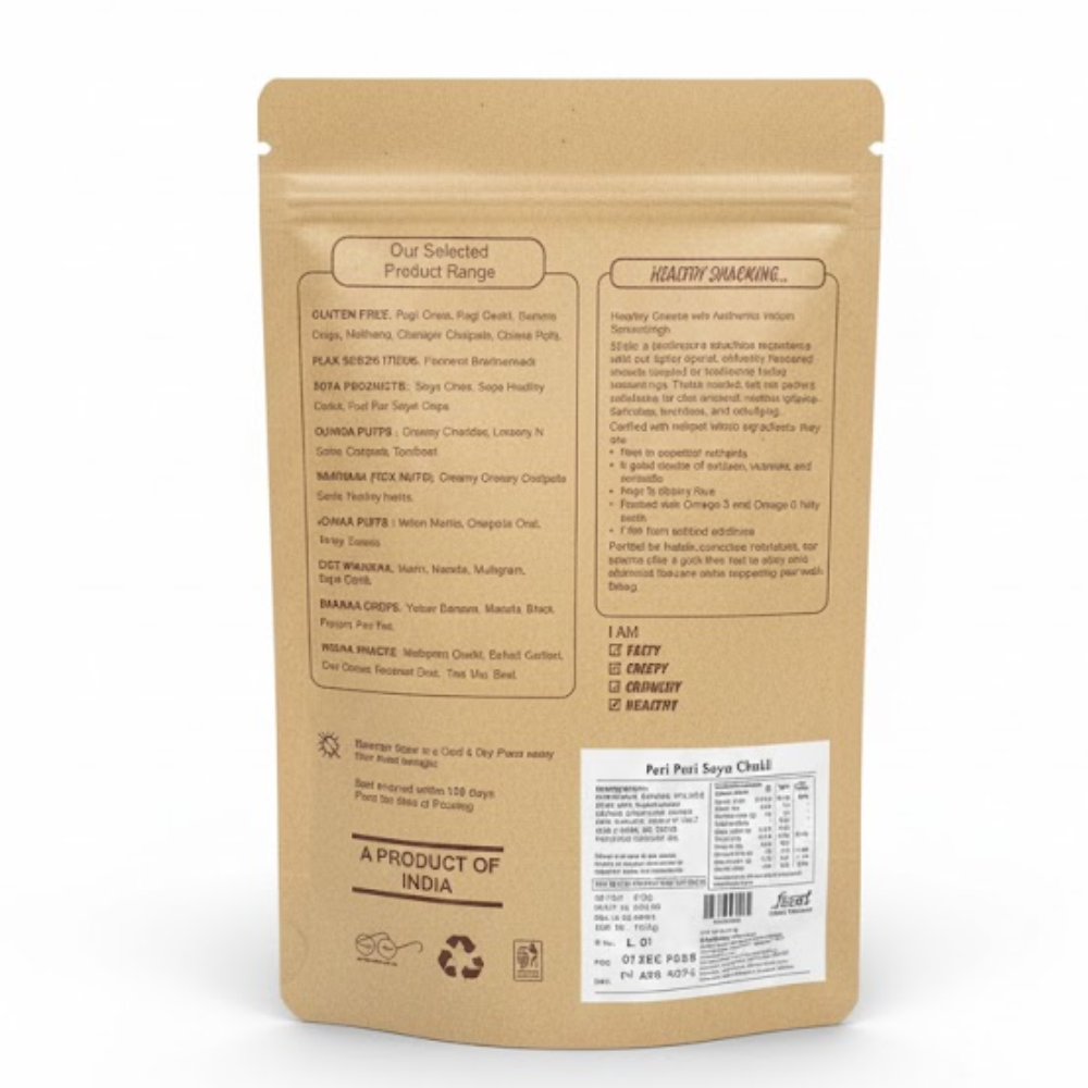 Peri Peri Soya Chakli Gluten Free- Zero Cholesterol-No Preservative-No Trans Fat- High Energy -Baked-Healthy Delicacy-240gm