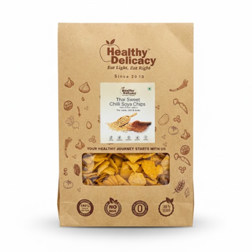 Chip | Thai Sweet Chilli Soya Chips- Zero Cholesterol-No Preservative-No Trans Fat- High Energy -Baked-Healthy Delicacy-210gm
