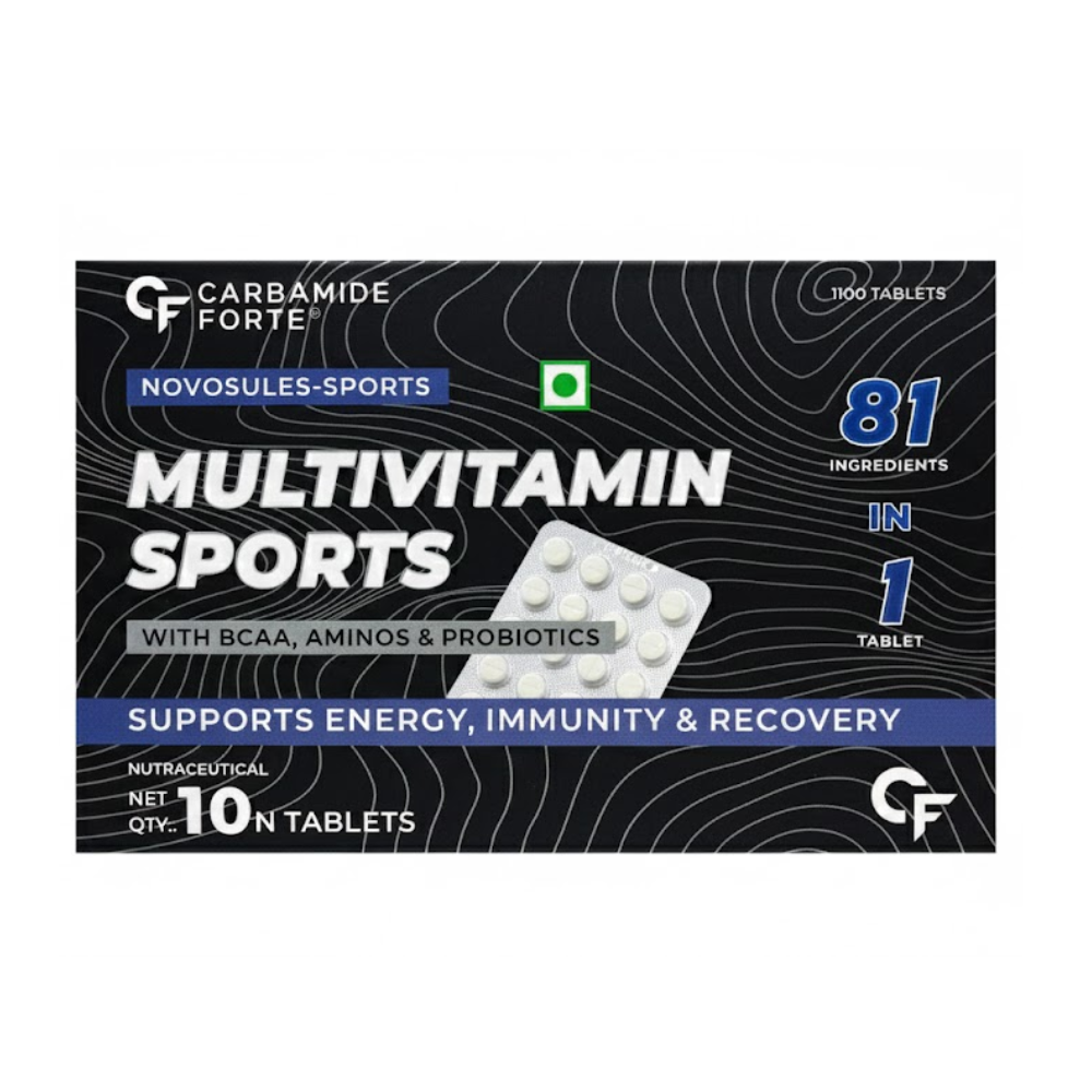 Multivitamin Sports With BCAA-Aminos& Probiotics-Supports Energy- Immunity& Recovery Carbamide Forte-10 Tablets