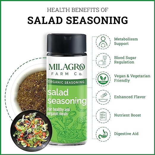 Seasoning | Salad - For Organic & Healthy Meals – Organic – Vegan, Additive Free & No Preservatives – Milagro Farm Co. – 55gm