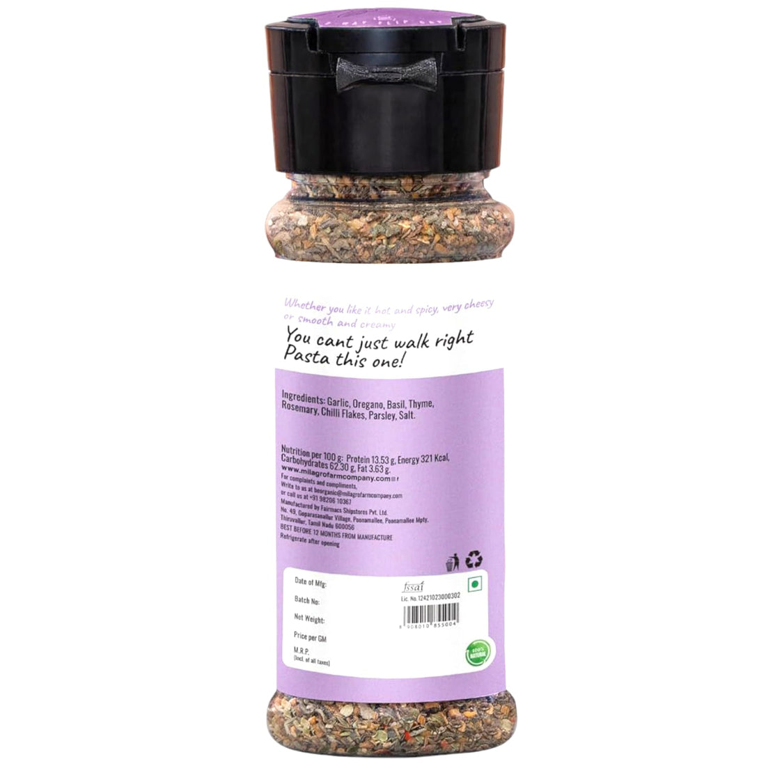 Seasoning | Italian Pasta FSeasoning - Aromatic And Flavourful - Organic – Milagro Farm Co. – 40gm