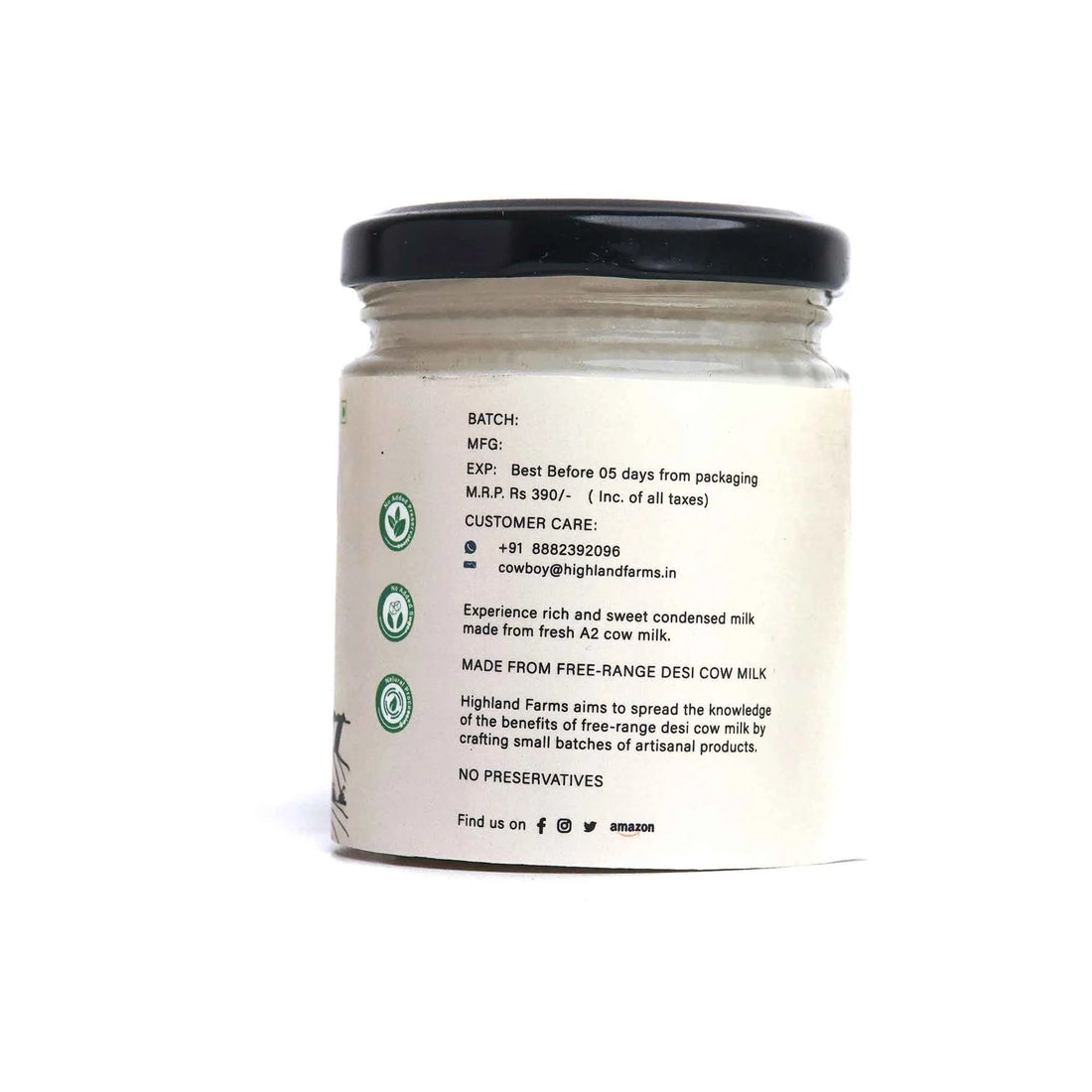 Milk | Condensed (Made With A2 Cow Milk) - Highland Farms – 325gm