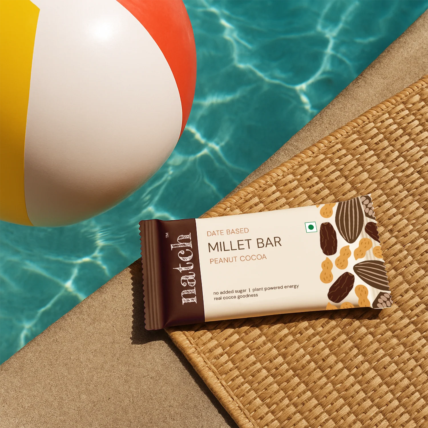 Millet Bar | Peanut Cocoa – Naturally Sweetened - No Saturated Fat, No Trans, No Cholesterol– natch - 40gm