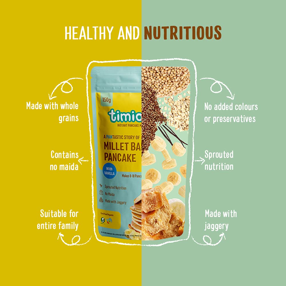 Millet Pancake | Millet Banana Pancake (With Vanilla) - Made With Jaggery - Sprouted Nutrition - Certified Organic – Timios – 150gm