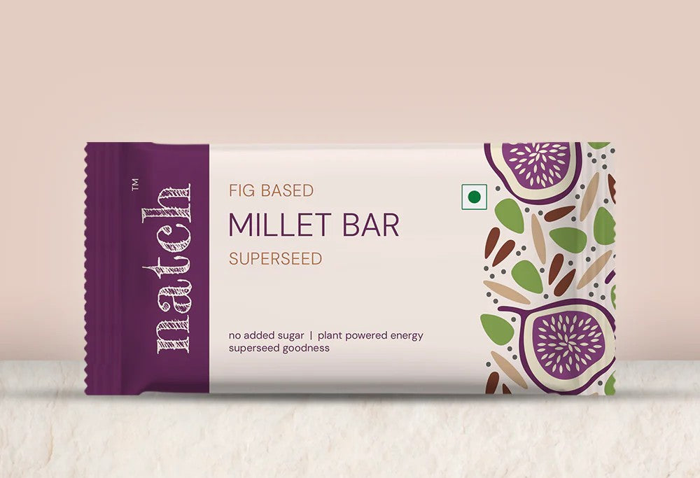 Millet Bar | Superseed – Naturally Sweetened - No Saturated Fat, No Trans, No Cholesterol– natch - 40gm