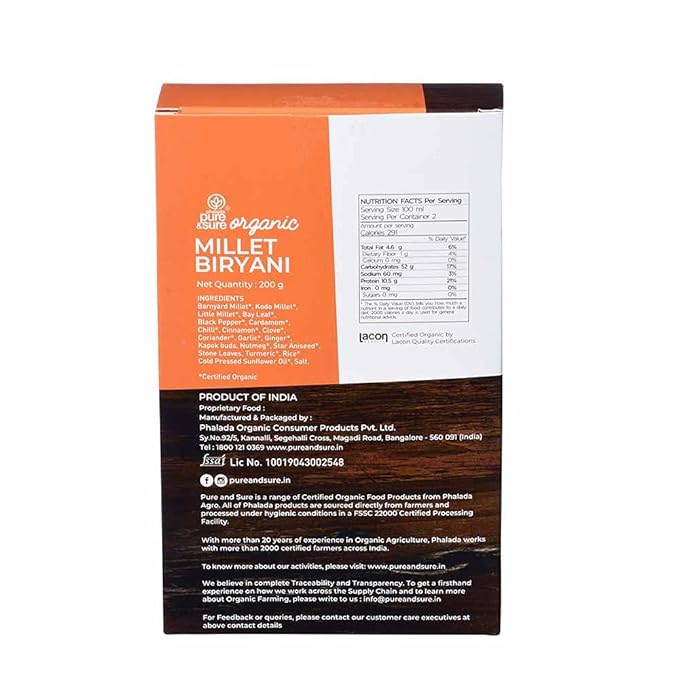 Millet Biryani | Organic - Pure and Sure - 200gm