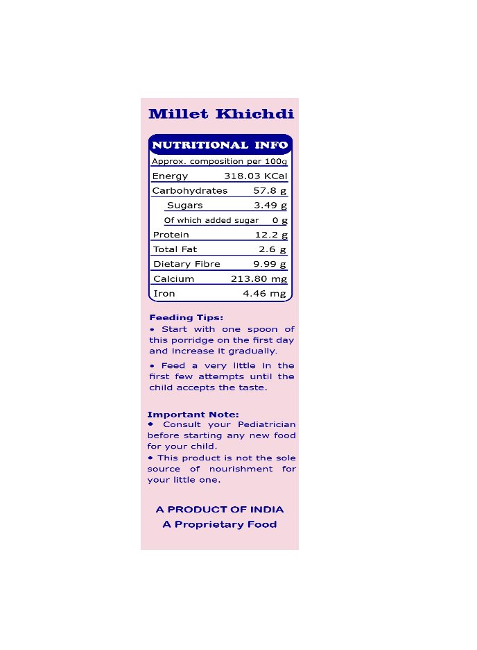 Millet Khichdi | (With Vegetables) - For Toddler - USDA Organic - No Chemical, Sugar & No Milk - Tummy Friendly Foods - 200gm