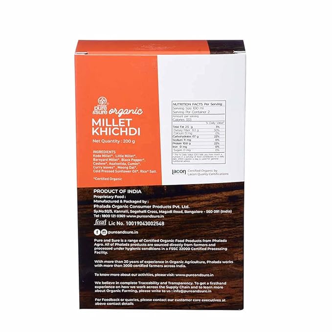 Khichdi | Millet Khichdi - USDA Organic - Pure and Sure - 200gm