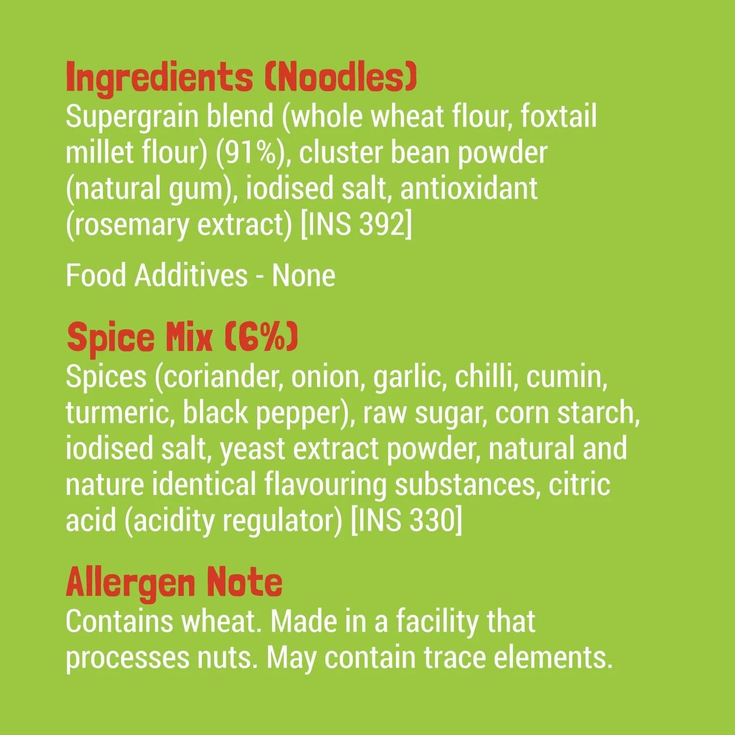 Noodles | Millet Noodles (Mild Masala) - No Refined Sugar, No Maida & Not Fried - Slurrp Farm – 192gm