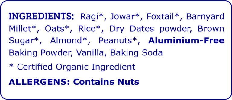 Millet Pancake | (Dates And Nuts) - Aluminium Free, No Maida, & No Added White Sugar - Tummy Friendly - 150gm