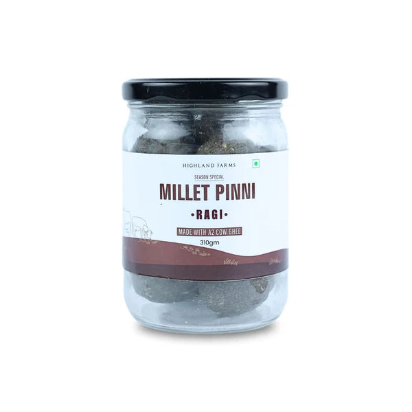 Millet Pinni | Millet Pinni Ragi (Made With A2 Cow Ghee) - Season Special - Gluten Free - Highland Farms - 310gm