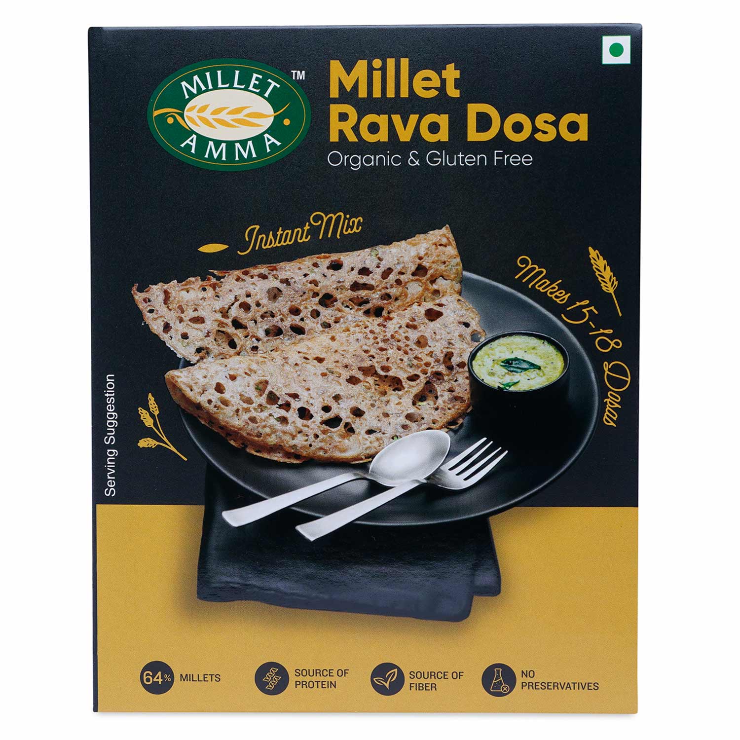 Millet Rava Dosa Mix - Vegan & Gluten Free - Millet Amma - 250gm