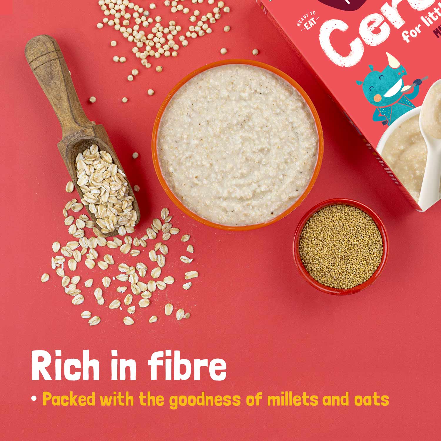 Millet and Oats Porridge - No Refined Sugar & No Salt - Slurrp Farm - 200gm