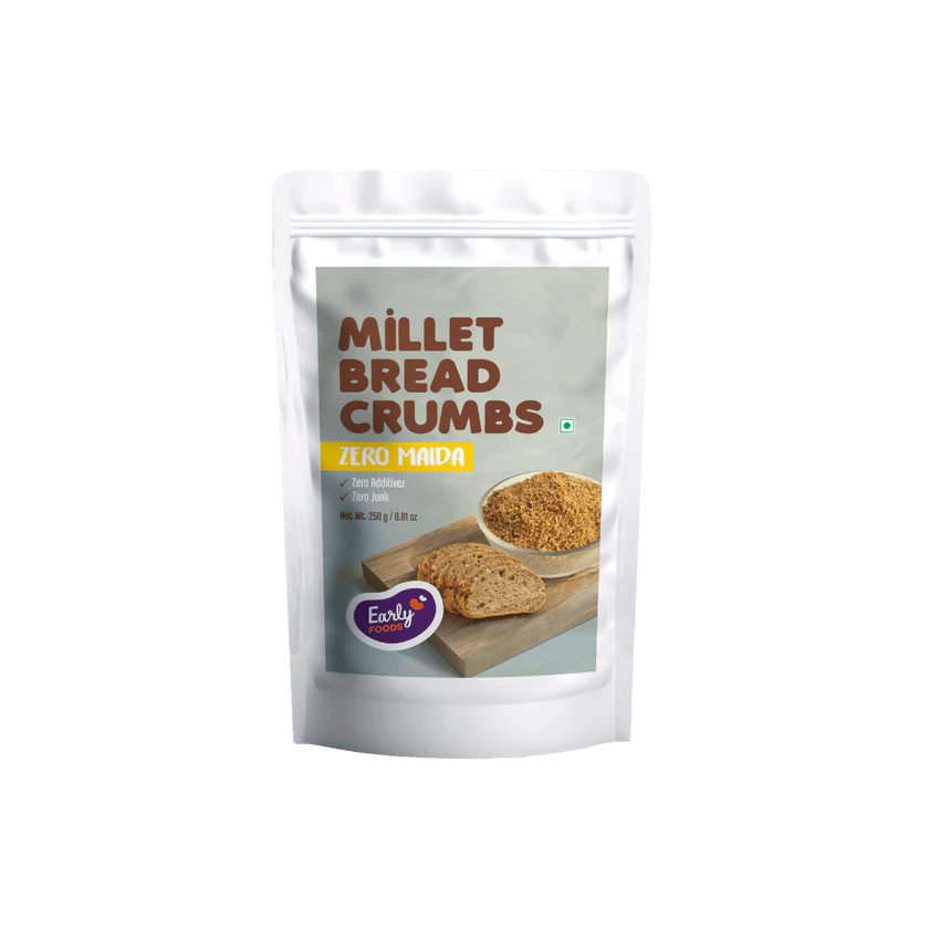 Bread Crumbs | Millet - No Maida, No Additives & No Added Preservatives - Early Food - 250gm