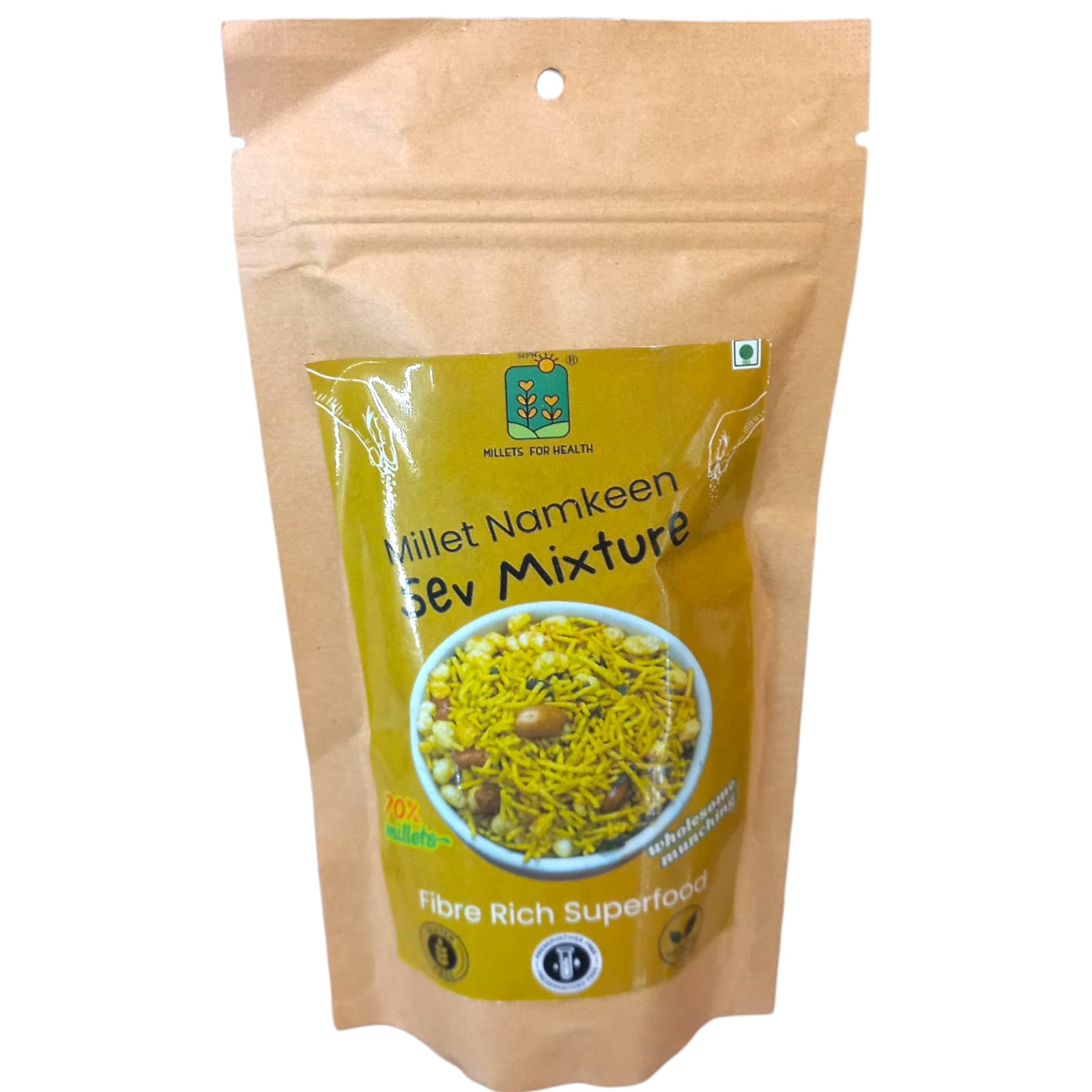 Namkeen | Millet Namkeen (Sev Mixture) - Roasted Superfood - 100% Natural - 70% Millet - Gluten Free & No Added Preservatives - Millet For Health - 90gm