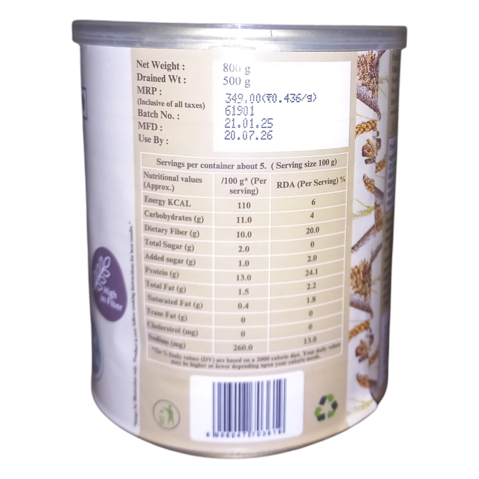 Chaap | Millets Chaap - Plant Based - High In Protein, Fibre & Sugar Free - Organic Nation - 800gm