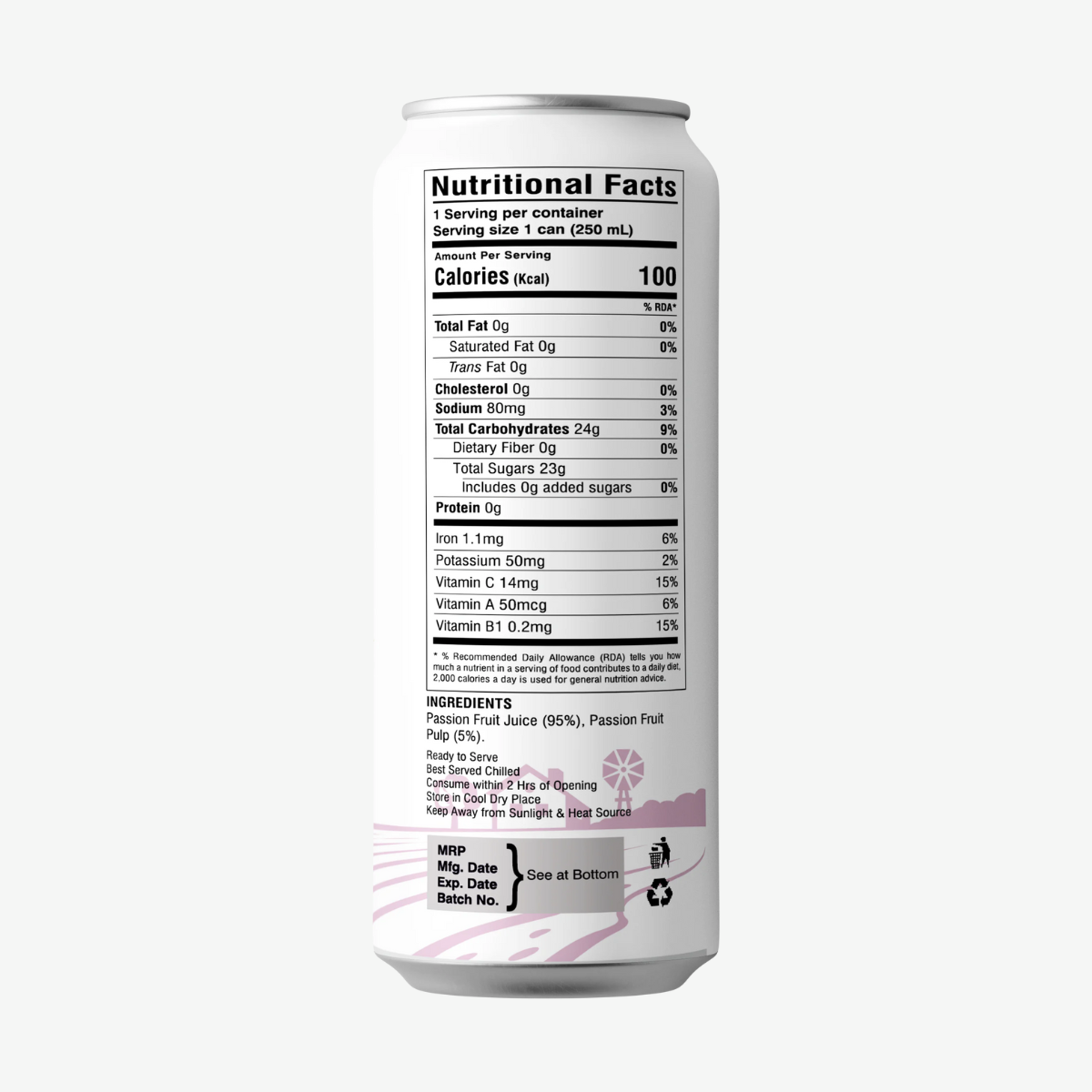 Juice | Passion Fruit Juice - No Added Sugar, No Preservatives & No Concentrate - Dadu Fresh - 250ml