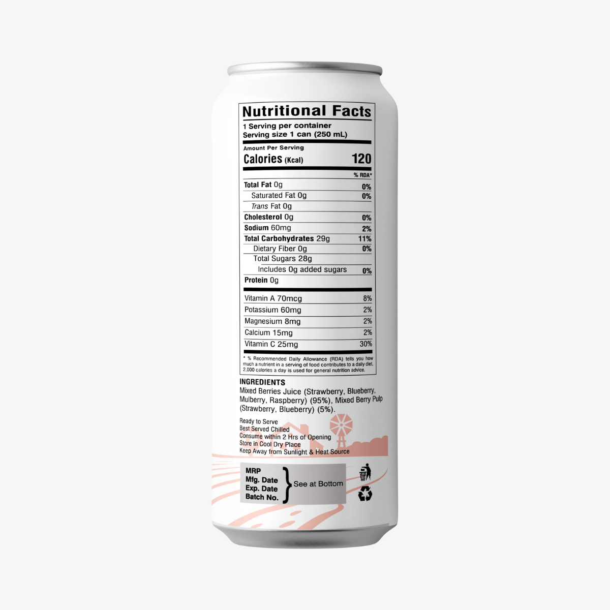 Juice | Mixed Berries Juice - No Added Sugar, No Preservatives & No Concentrate - Dadu Fresh - 250ml