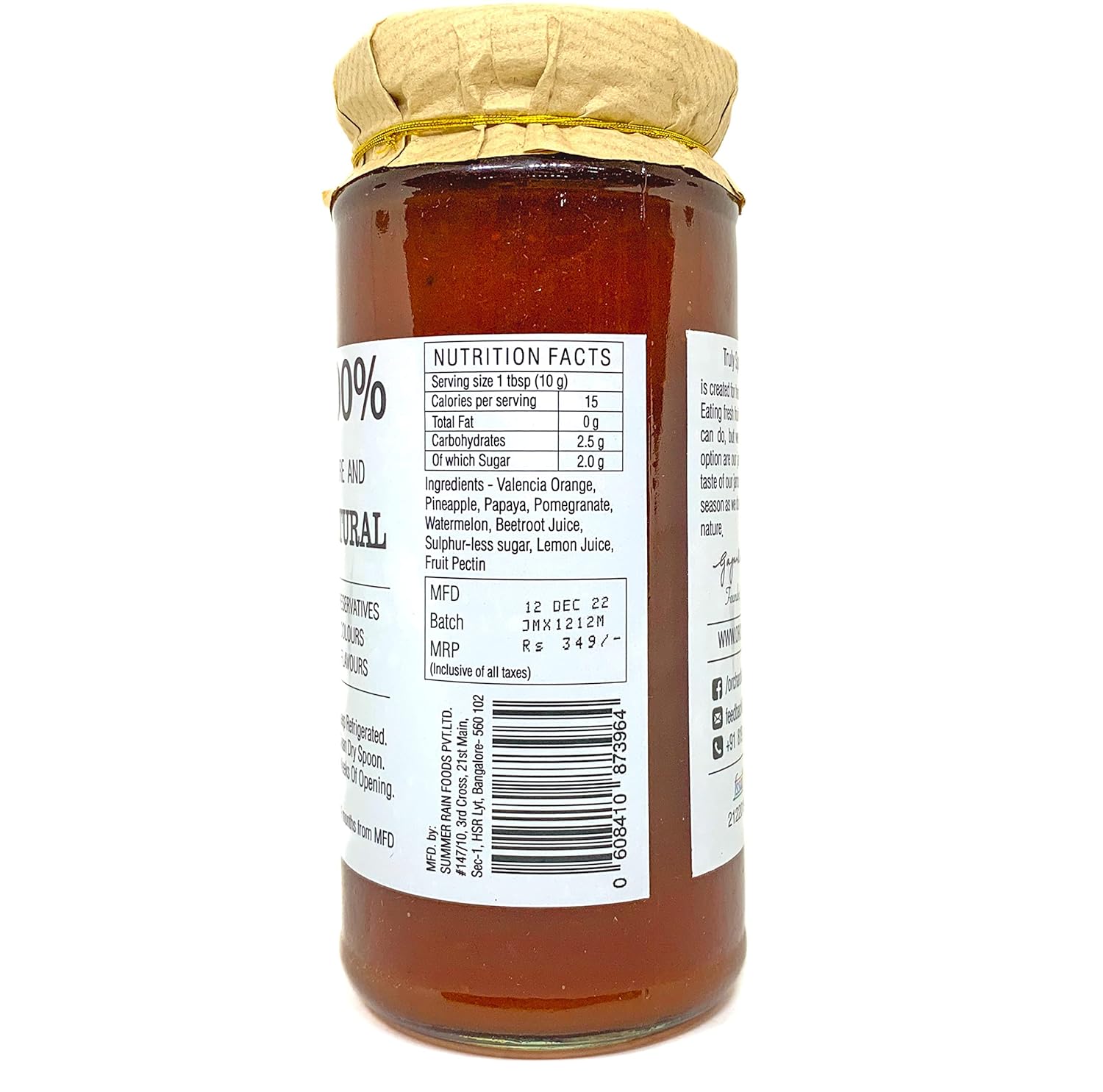 Mixed fruit jam - Orchard Lane - 300gm