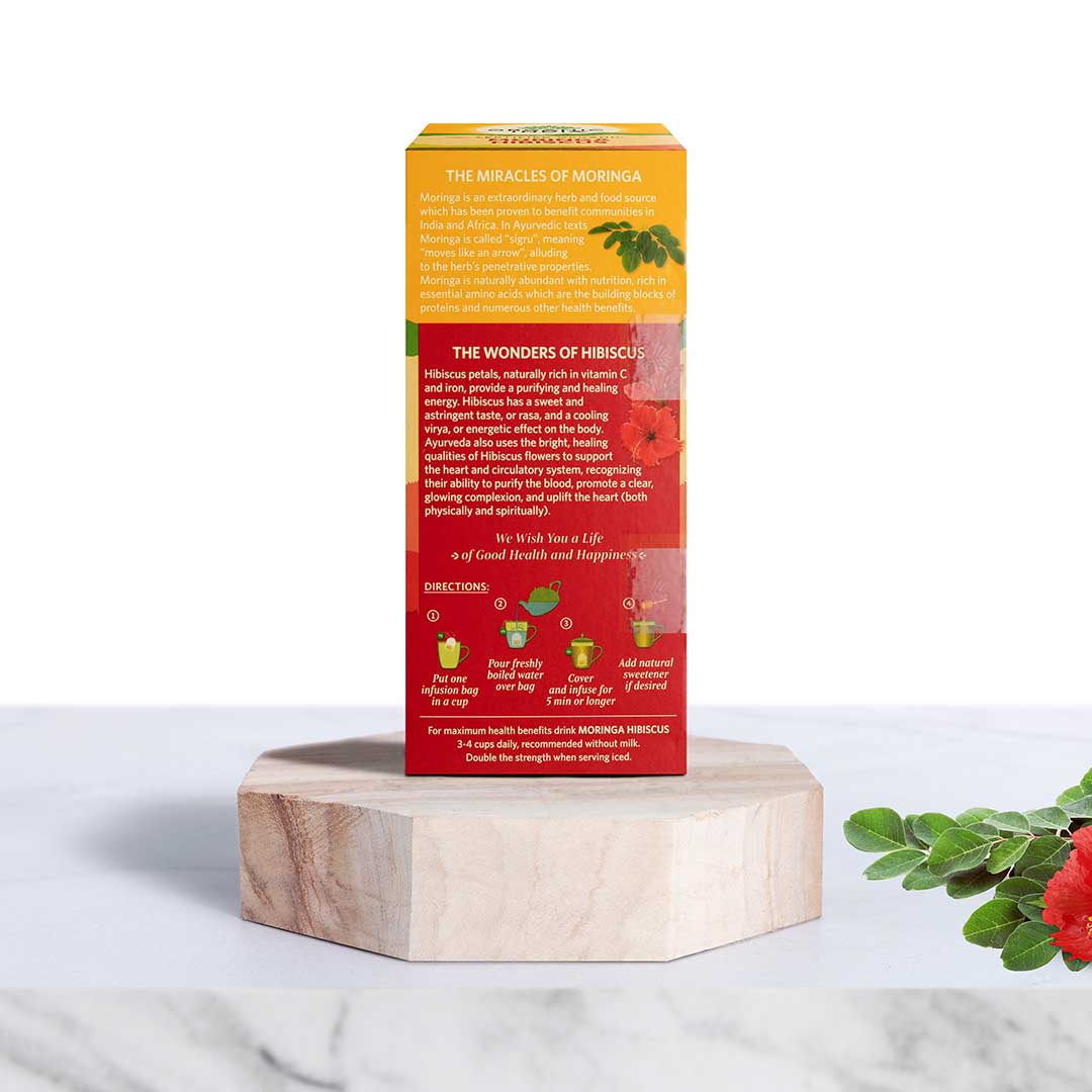 Moringa Hibiscus Tea (Boost Of Antioxidant) - Caffeine Free - Organic - Indian – Organic India – 100gm