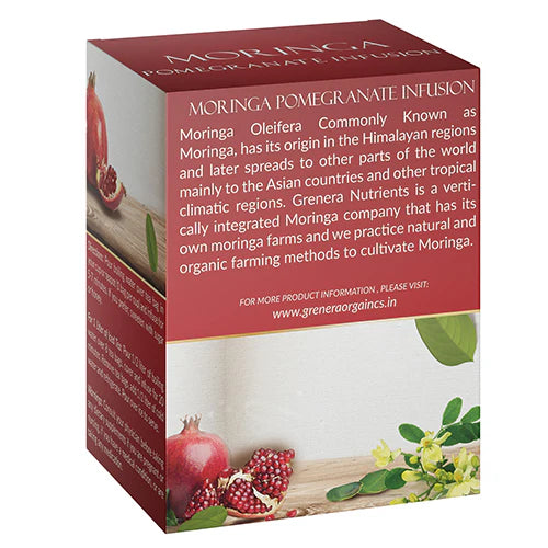 Tea | Moringa Pomegranate Infusion - Caffeine Free - Grenera - 20 Tea Bag