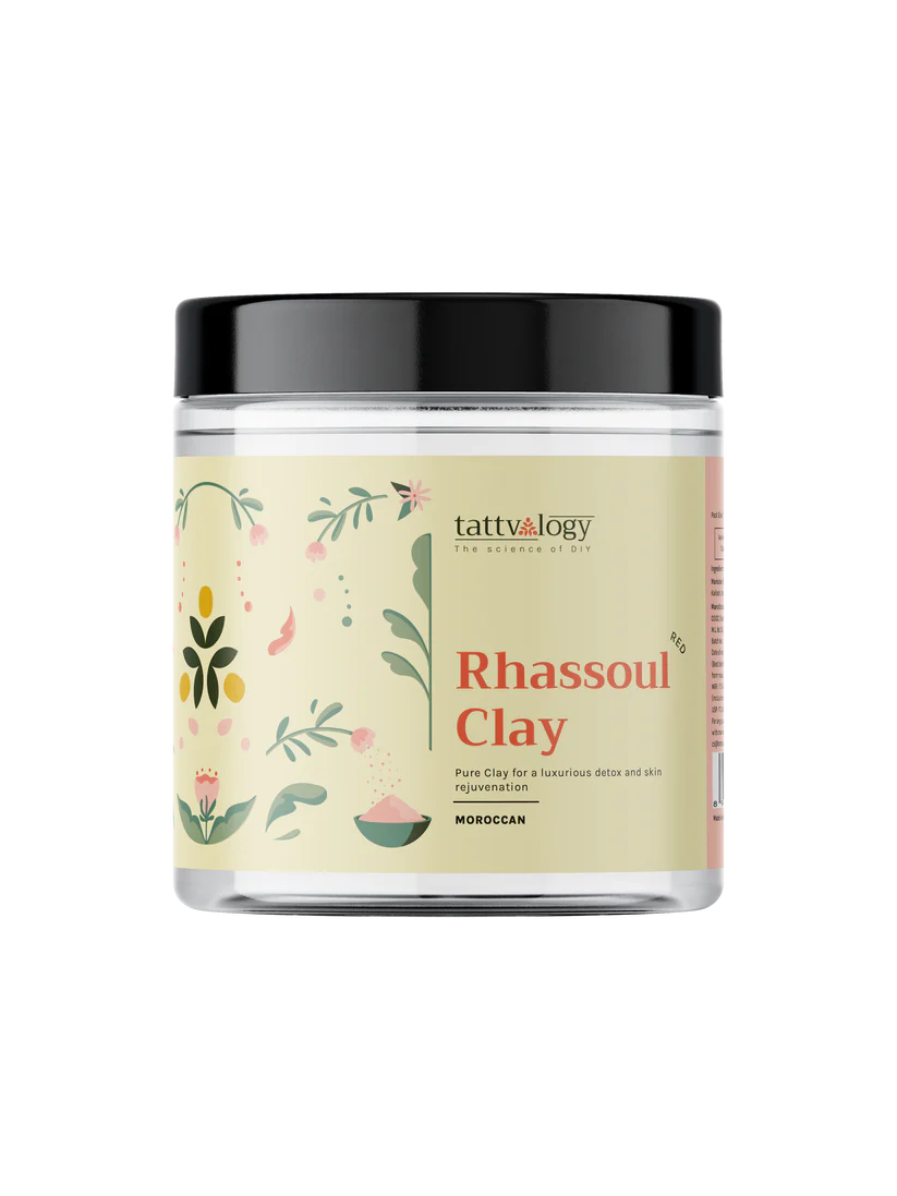 Rhassoul Clay | Moroccan Rhassoul Clay (Red) - Pure Clay For A Luxurious Detox And Skin Rejuvenation - Tattvalogy - 100gm