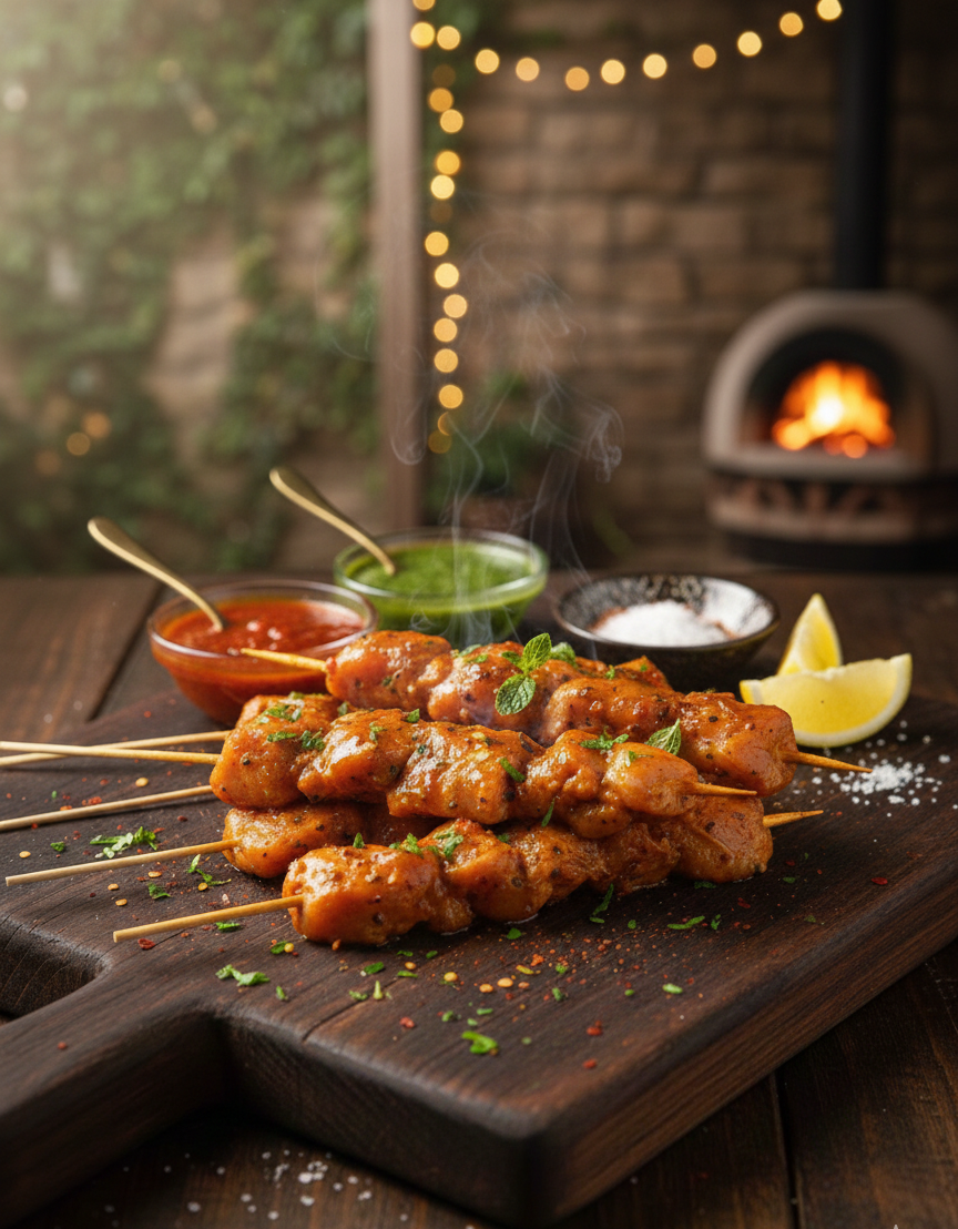 Moroccan Harissa Skewers - Spicy North African Style Marinated Kebabs-Smoky & Zesty - Ready-to-Grill Gourmet Appetizer - Hand Crafted Spicy Skewers -Nature&