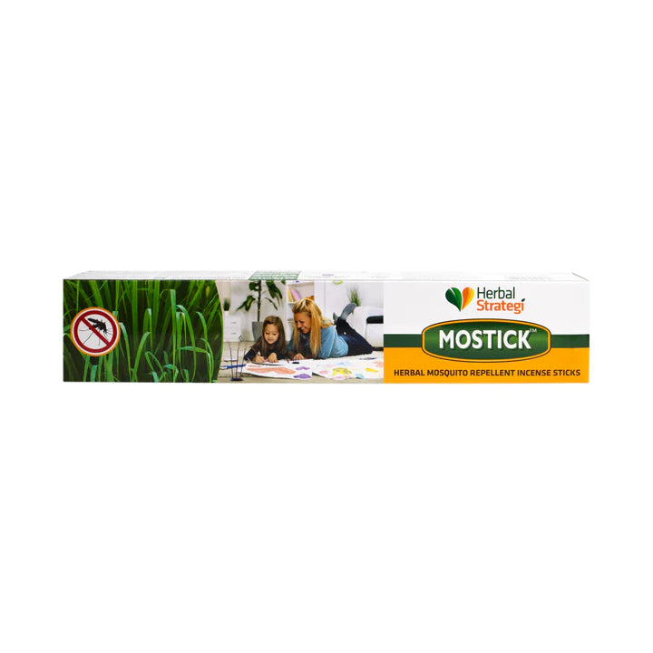 Mostick Mosquito Incense - Mosquito Repellent Agarbathi – Vegan & Cruelty Free - Herbal Strategi – 120 Stick
