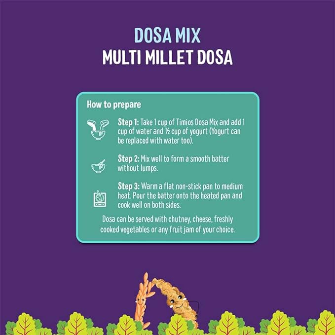 Millet Dosa | Multi Millet Dosa Mix – USDA Organic - Sprouted Nutrition - Timios – 150gm