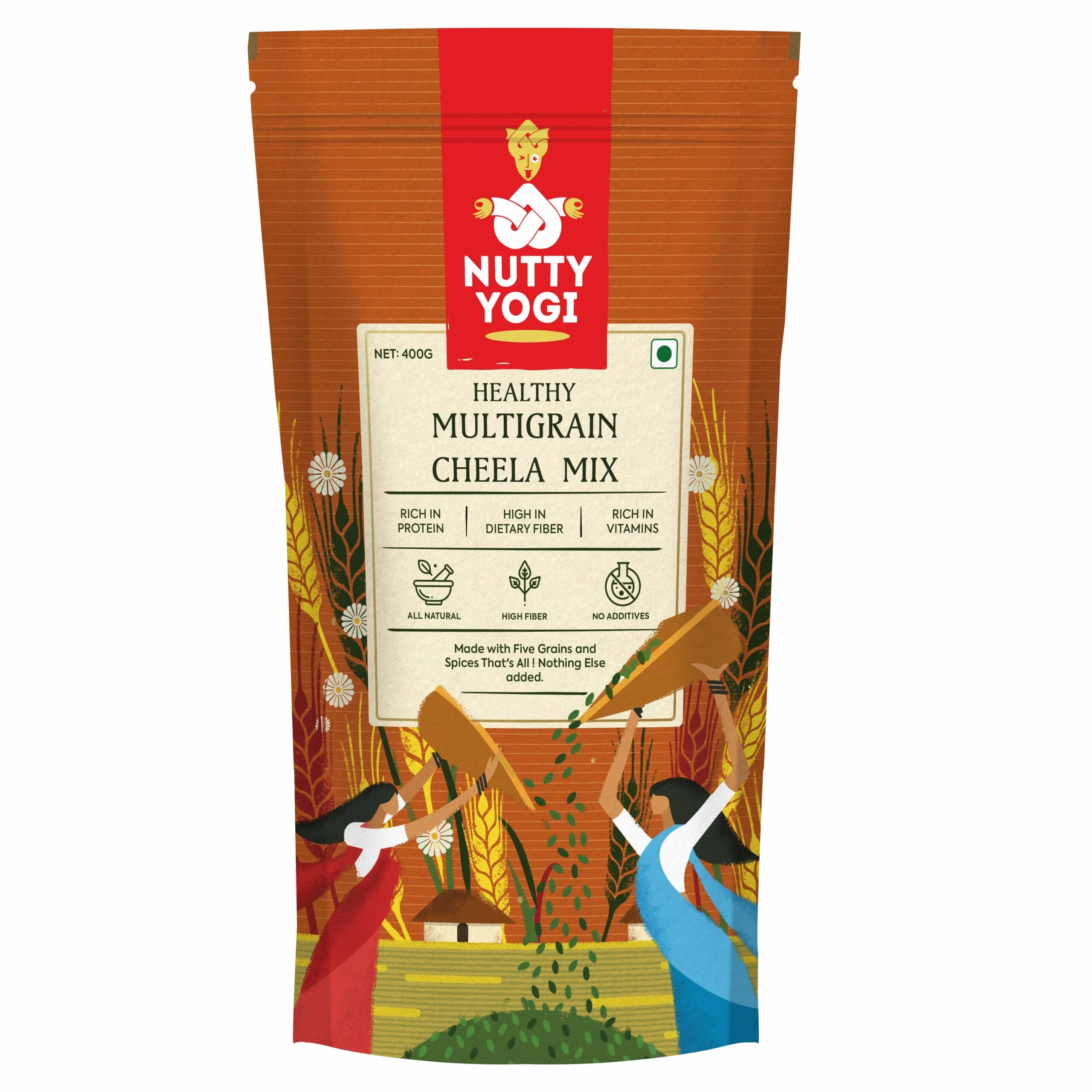 Multigrain Cheela Mix – All Natural – Nutty Yogi – 400gm