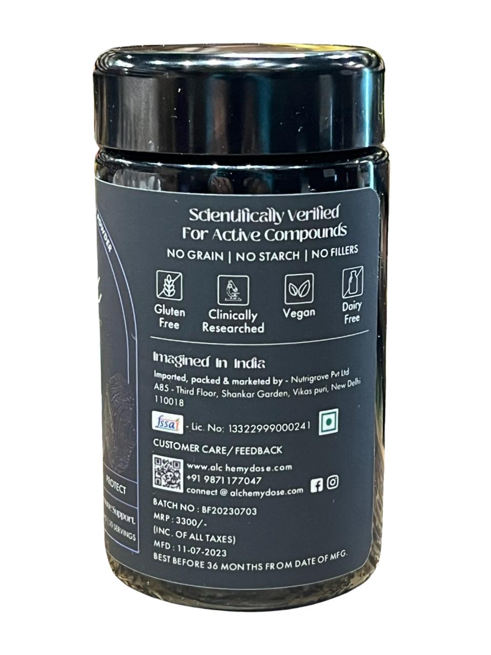 Mushroom Powder | Turkey Tail – Cognitive Function – Gut Support – Immune Support – Vegan, Gluten Free, Cholesterol Free, Soy Free, Peanut Free & Dairy Free – Alchemy Dose – (30 Serving) – 30gm