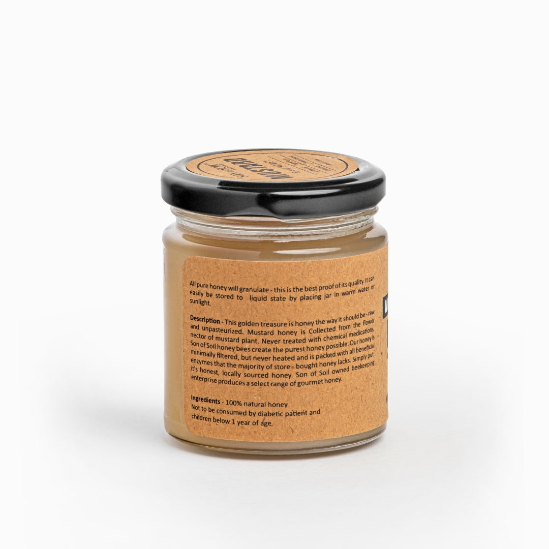 Honey | Mustard Cream Honey - Raw - Unheated - Unprocessed - Son Of Soil - 665gm