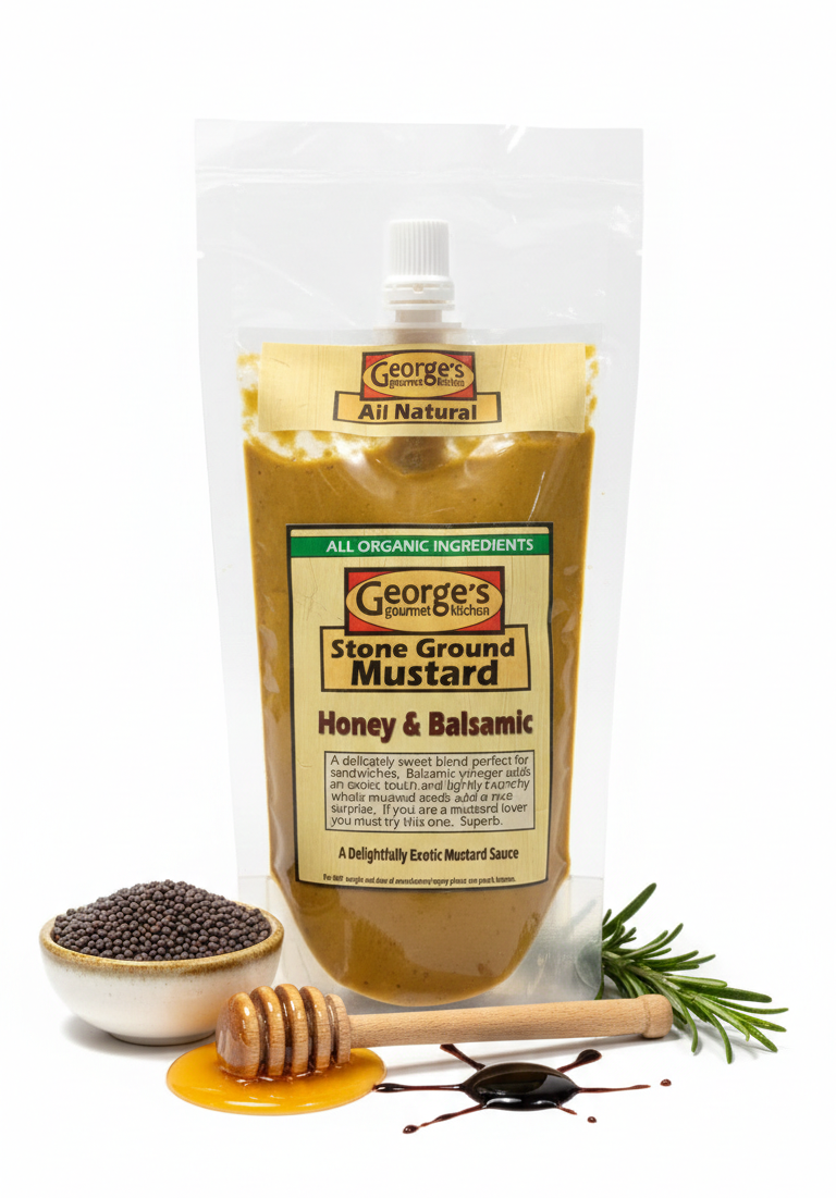 Mustard Paste| Stone Ground Mustard Paste - Honey & Balsamic -Delightfully Exotic Mustard Sauce-Organic Ingredient - George&
