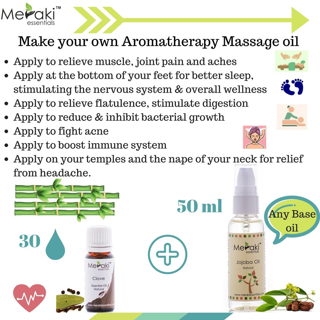 Natural Clove Leaf Essential Oil -Natural - Indian - Meraki Essentials - 10ml