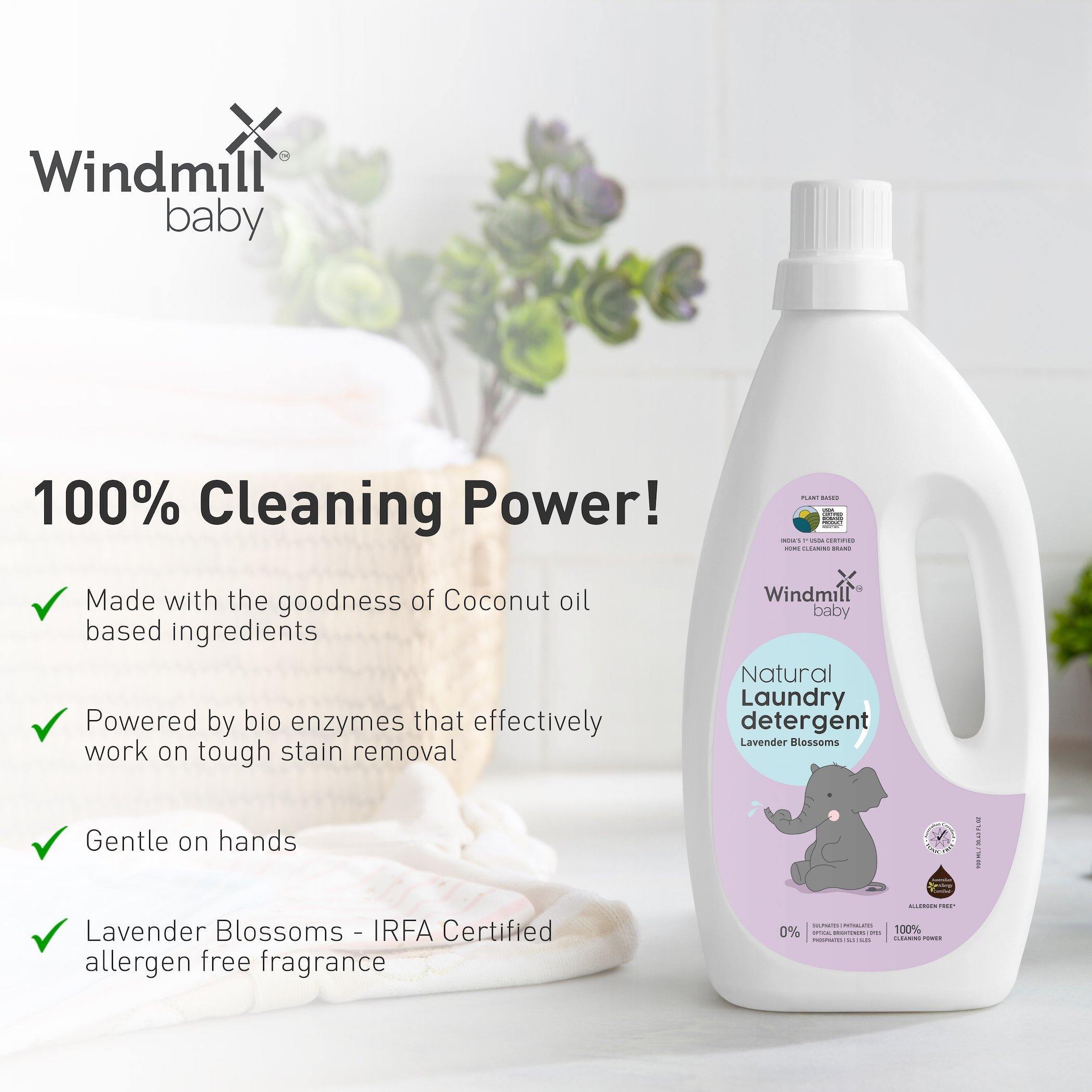 Natural Laundry Detergent Lavender Blossoms - Windmill Baby - 900ml