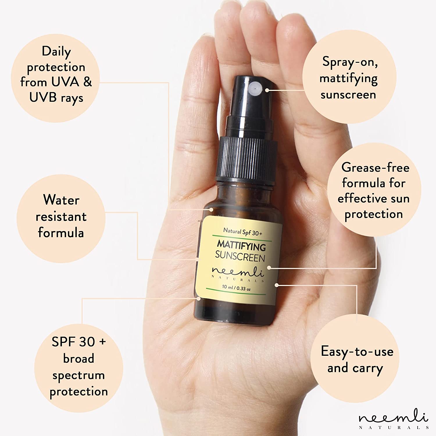Natural Spf 30+ Mattifying Sunscreen – Cruelty Free - Neemli Naturals – 50ml