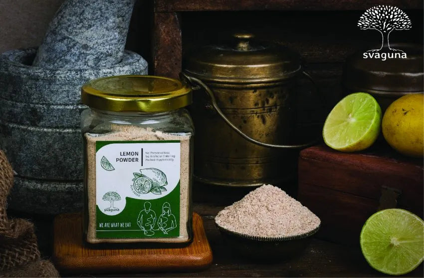 Lemon Powder | No Preservatives & No Artificial Coloring – Svaguna – 100gm