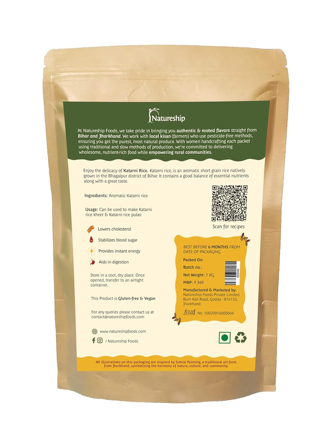 Rice | Katarni Rice - Premium - Aromatic - No Added Chemical - Natureship - 1000gm