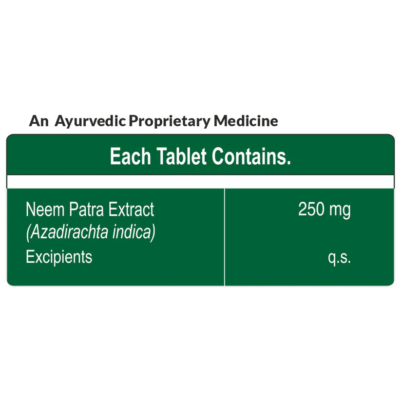 Neem Tablets | Supports Healthy Skin and Boosts Immunity – 250mg – Pure Nutrition – 60 Vegetarian Tablets
