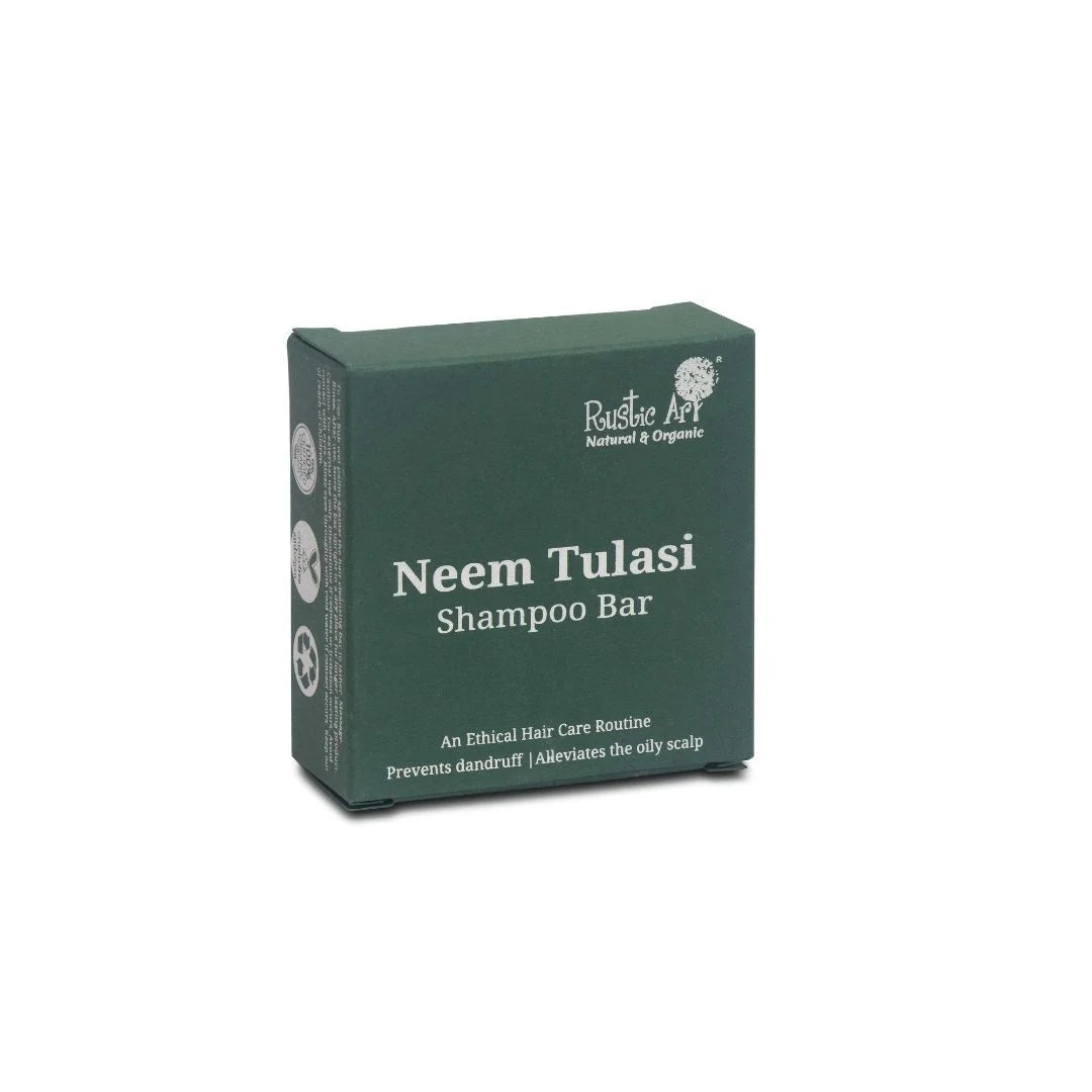 Shampoo | Neem Tulsi Hair Shampoo Bar - Rustic Art - 75gm