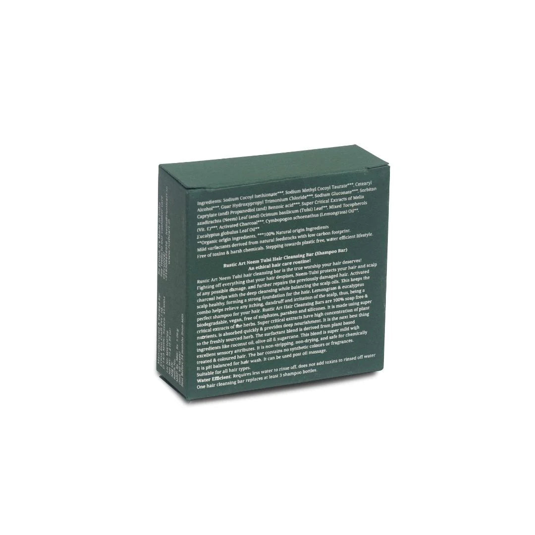 Shampoo | Neem Tulsi Hair Shampoo Bar - Rustic Art - 75gm