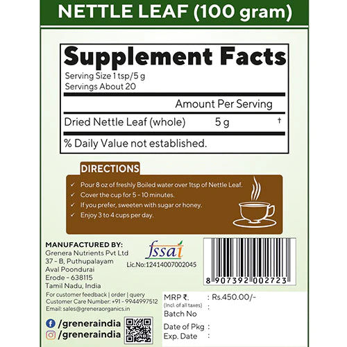 Nettle Leaf Tea - Grenera - 100gm