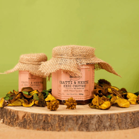 Chutney | Keri Ki Khatti Meethi - 100% Jain - Sweet & Spicy Flavour - No Added Preservatives, Flavour & No Added Sugar - Teen Peedhi - 200gm