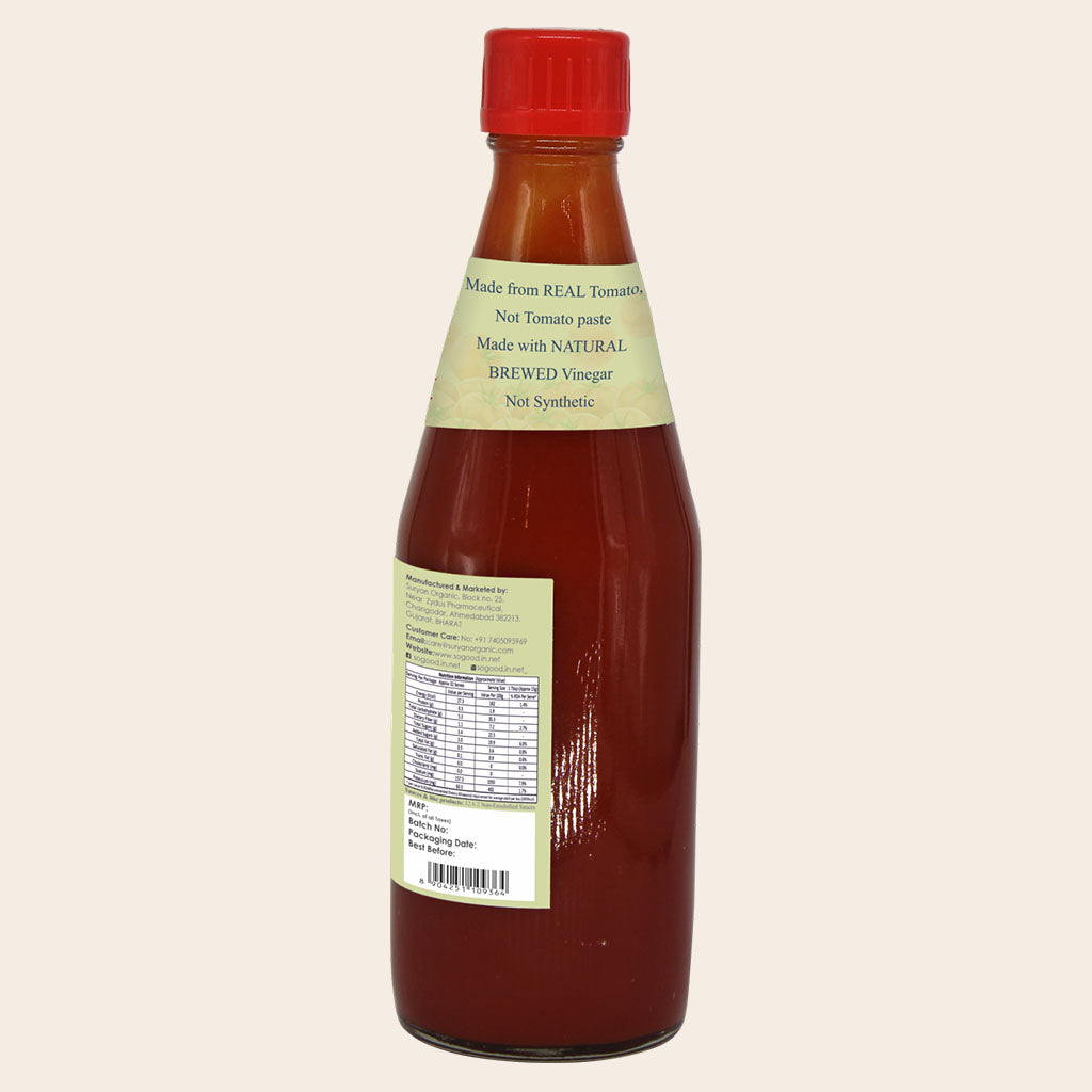 Tomato Ketchup | 70% Tomatoes – Natural – No Onion, No Garlic, No Added Flavors, Colour, Chemicals & No Added Preservatives – So Good – 480gm