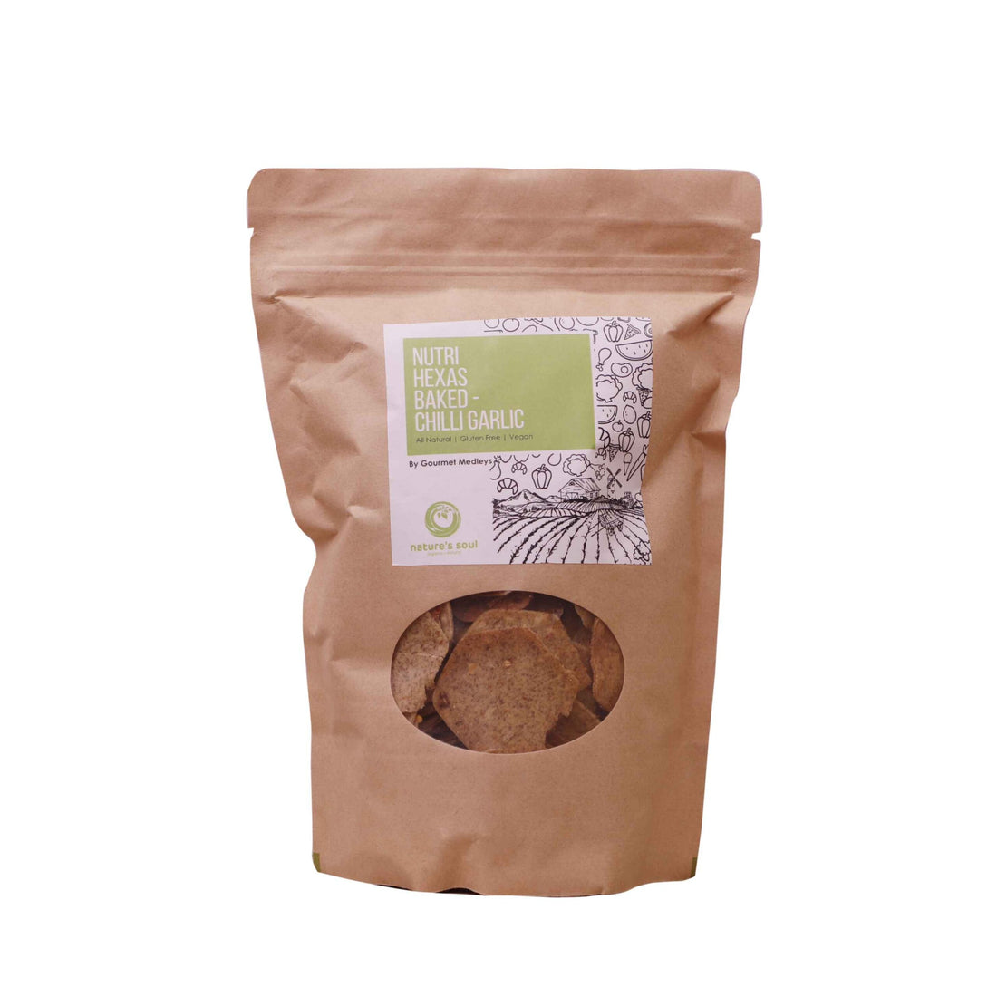 Nutri Hexas Baked Chilli Garlic Crackers - 225gm