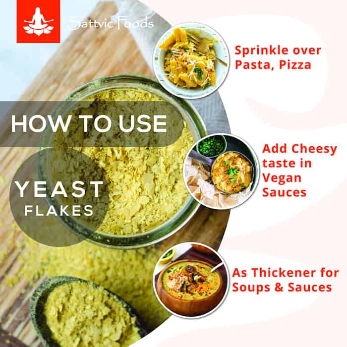 Nutritional Yeast Flakes - Natural - Indian - Vegan, Gluten Free, Rich In Protein, Rich In Fiber, Rich In Vitamin B, Non Fortified, Non GMO, Kosher & Halal - Sattvic Food - 60gm