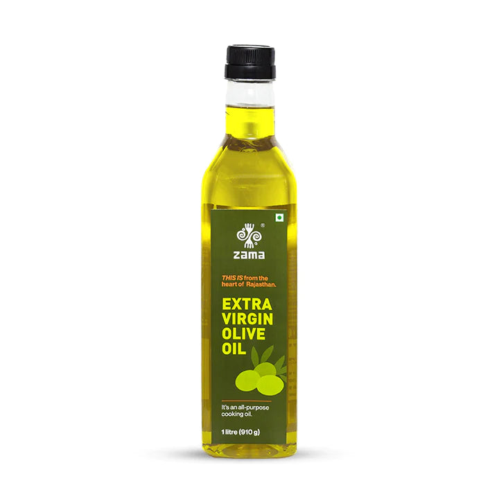 Olive Oil | Extra Virgin - Product Of India - Zero Cholesterol - Zama Organics - 1000ml