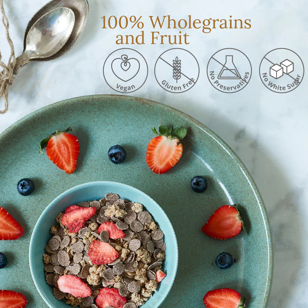 Oat Clusters & Ragi Flakes With Strawberry - Wingreens Harvest - 350gm