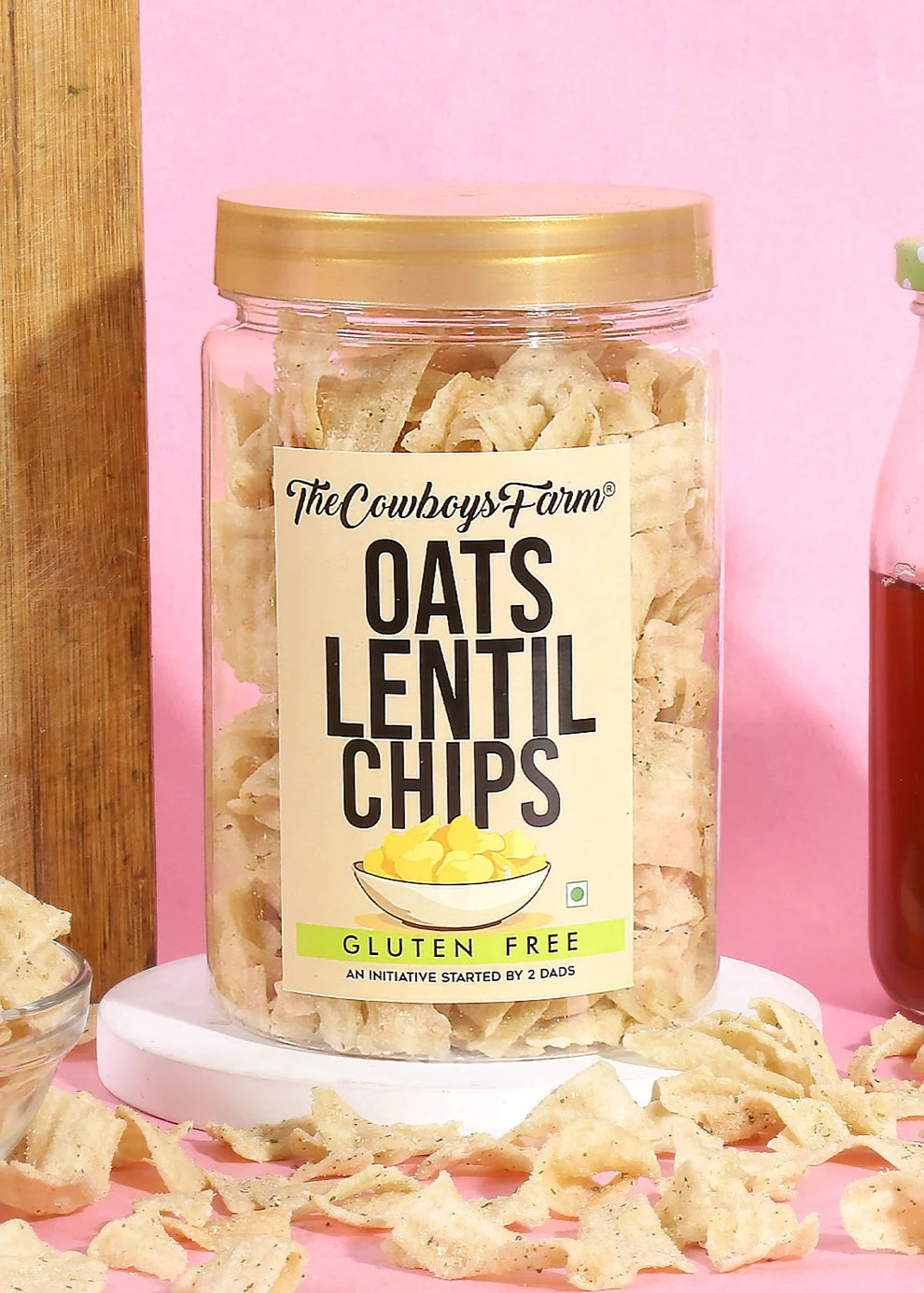 Chips | Oats Lentil Chips - Baked - Gluten Free, No Flavor Enhancer, No Artificial Colors & No Added Preservatives – Natural Ingredients – The Cow Boys Farm – 150gm